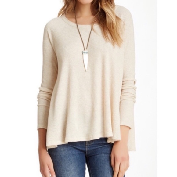 Free People Tops - Free People We The Free Beige Waffle Thermal Y825